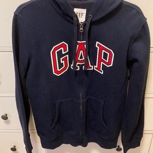 Red and Blue Gap Zipper Hoodie